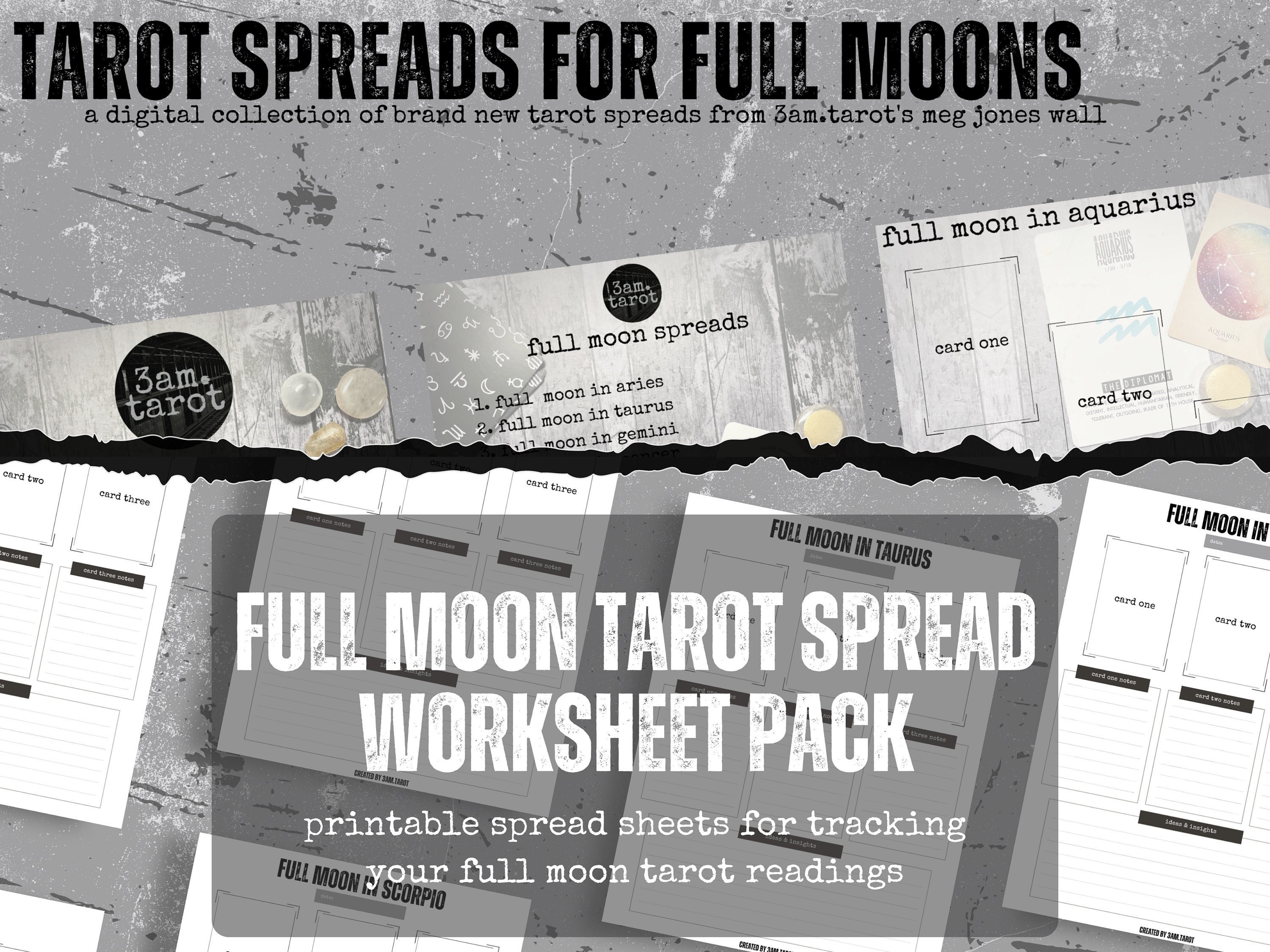 Full Moon Tarot Bundle Full Moon Tarot Spread Ebook Full Moon Tarot