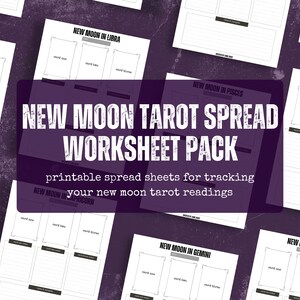 new moon tarot card spread worksheets | printable tarot spreads | new moon tarot spreads | three-card tarot spreads