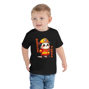 Panda lindo / Camisetas para niños pequeños / Estampados de panda / Camisetas para niños / Camisetas para bebés / Diseño único de panda / Panda de dibujos animados / Camiseta negra