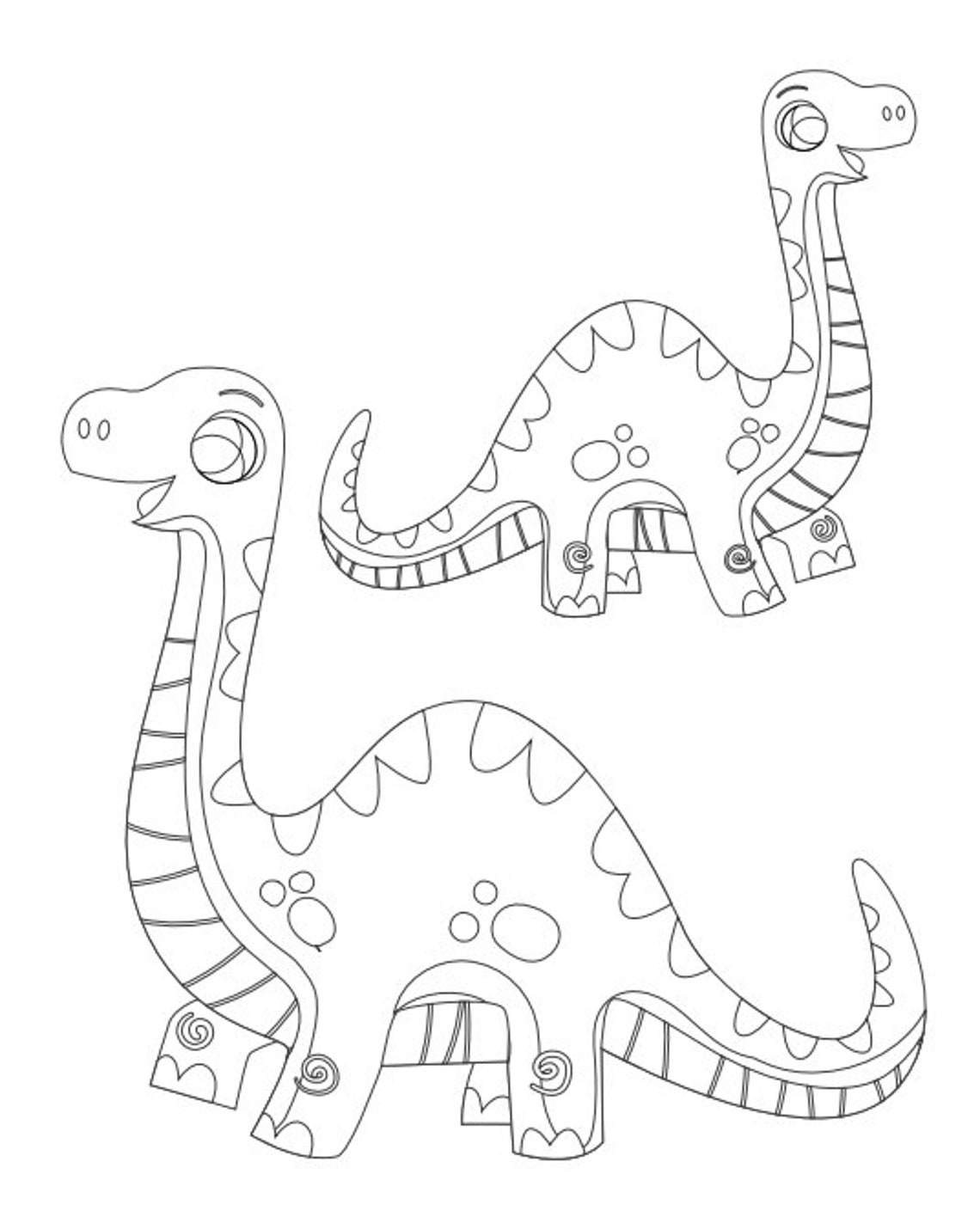 10 Digital Baby Dinosaur Coloring Pages for Kids, Dinosaur Activities ...