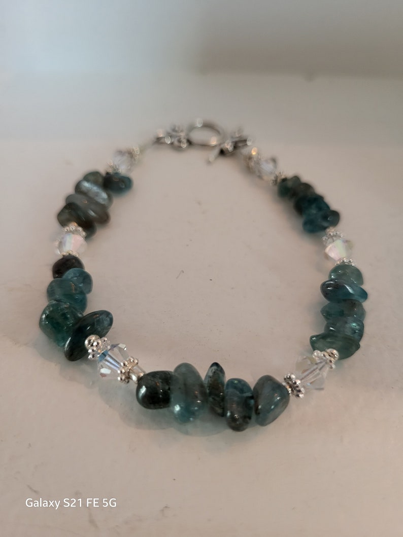 Bracelet Apatite Gemstone and Crystal Handmade Beaded Bracelet image 4