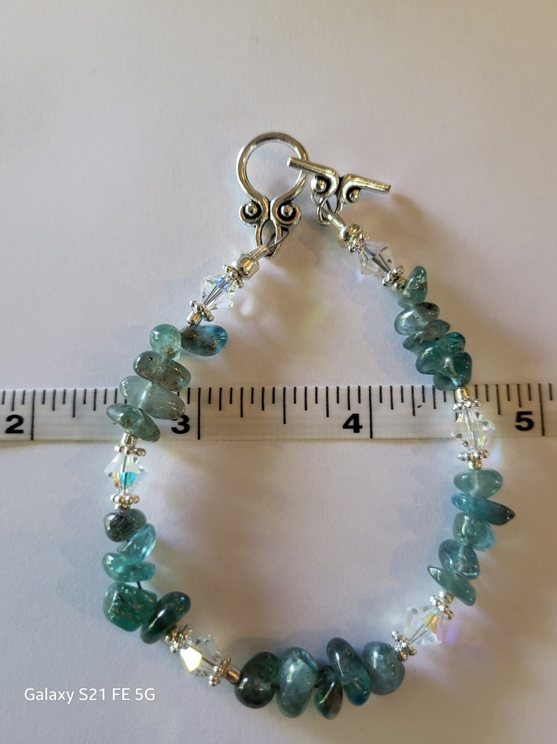 Bracelet Apatite Gemstone and Crystal Handmade Beaded Bracelet image 2