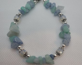 Bracelet Agate and Opalite Handmade Beaded Bracelet