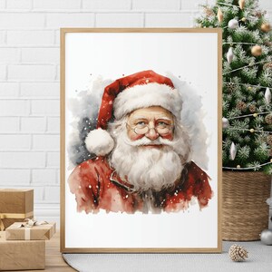 Watercolor Santa Claus Vintage PNG Sublimation Design, Instant Digital ...