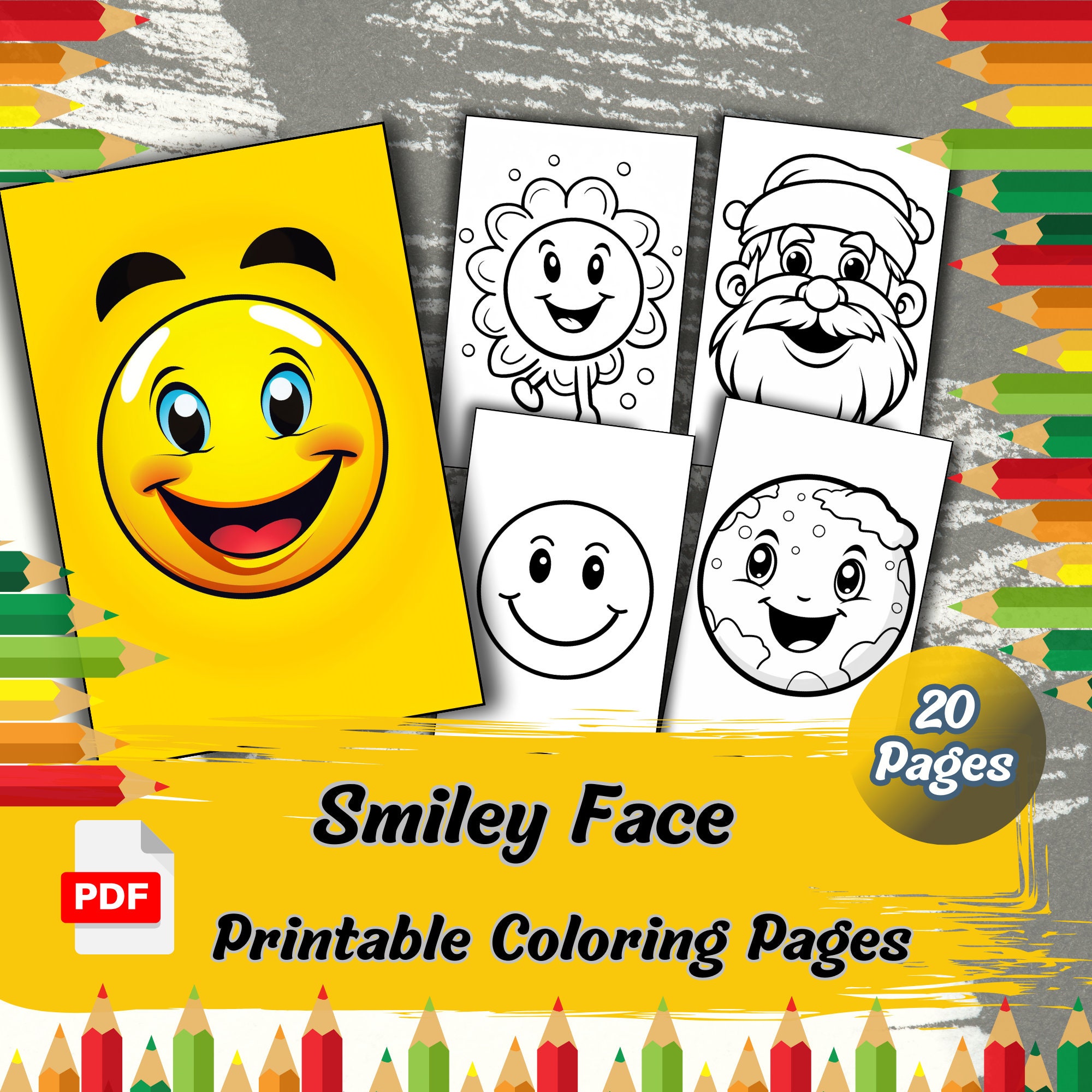 Smiley Face Coloring Pages For Kids