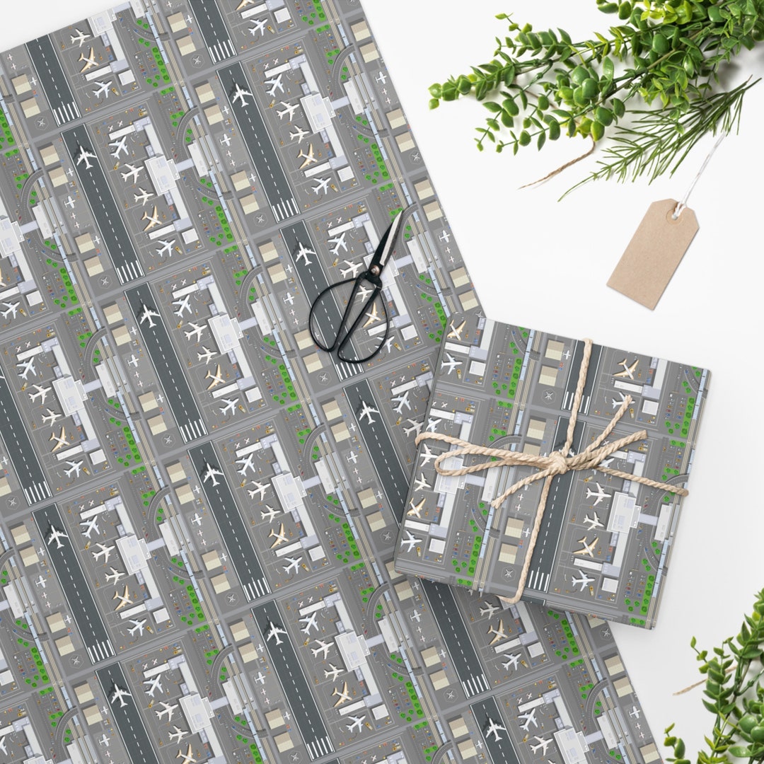 Airport Air Plane Wrapping Paper Airplane Gift Wrap Aviation Gift Wrap