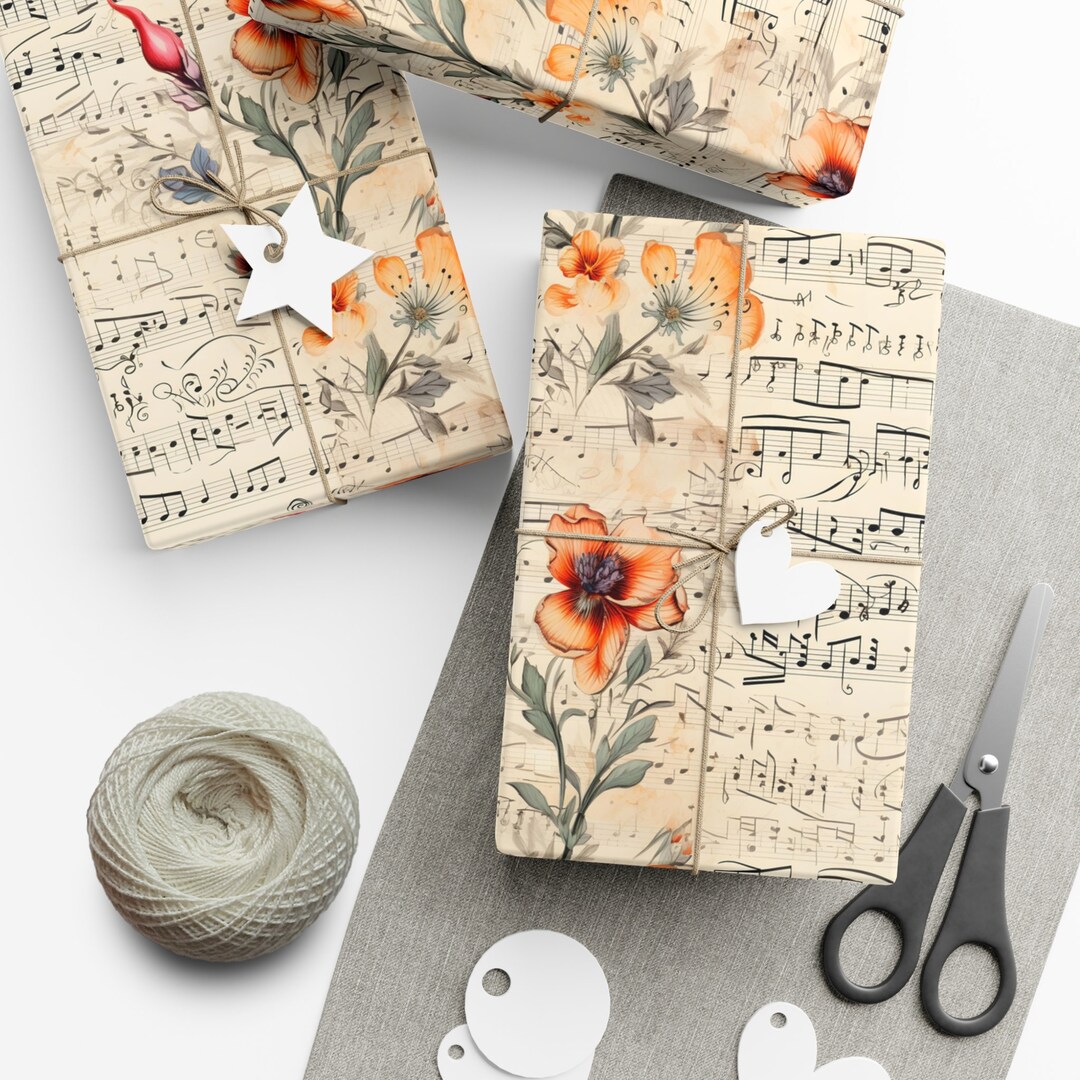 Antique Music Wrapping Paper Musician Gift Wrap Musical Etsy