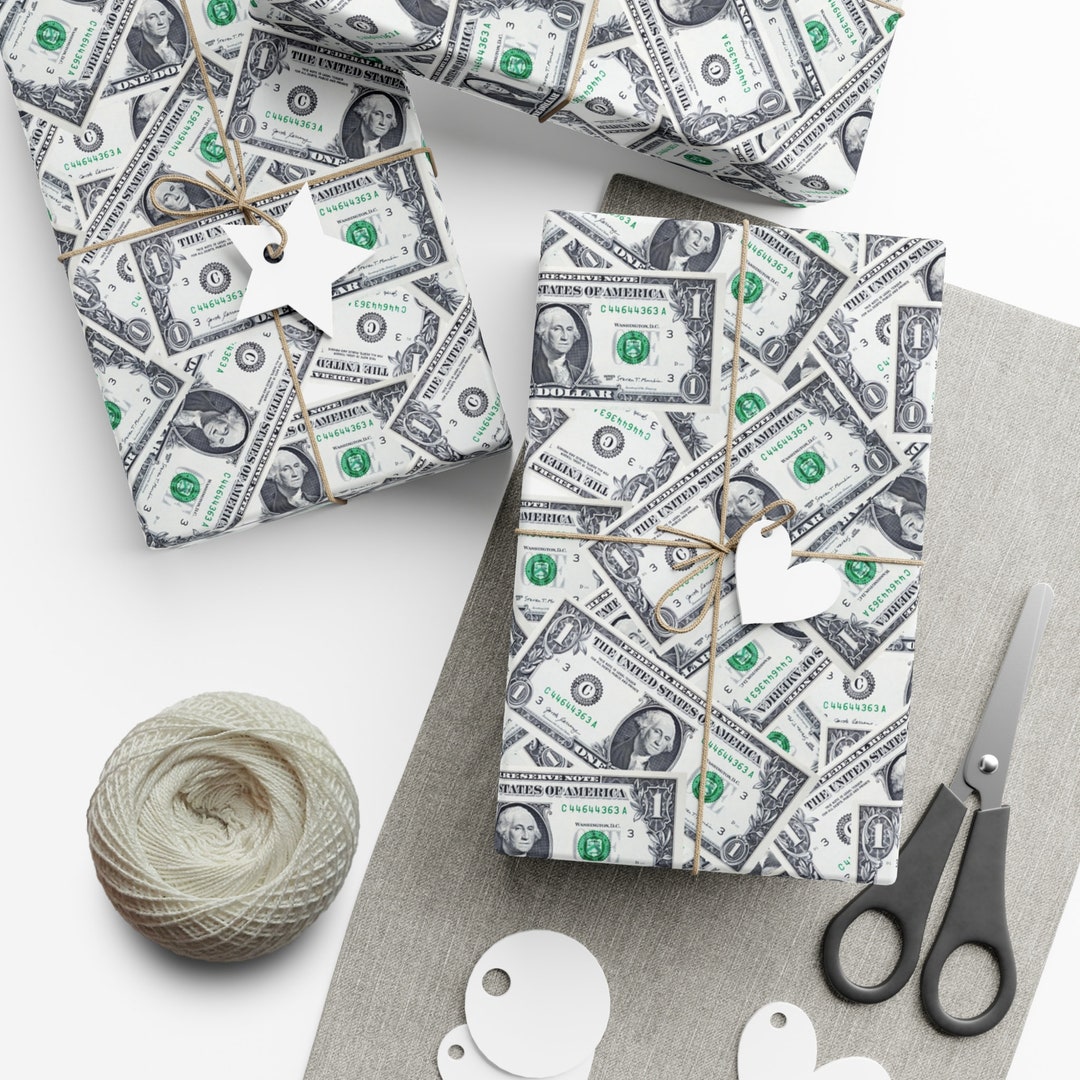 Dollar Bill Wrapping Paper Funny Money Wrapping Paper One Etsy