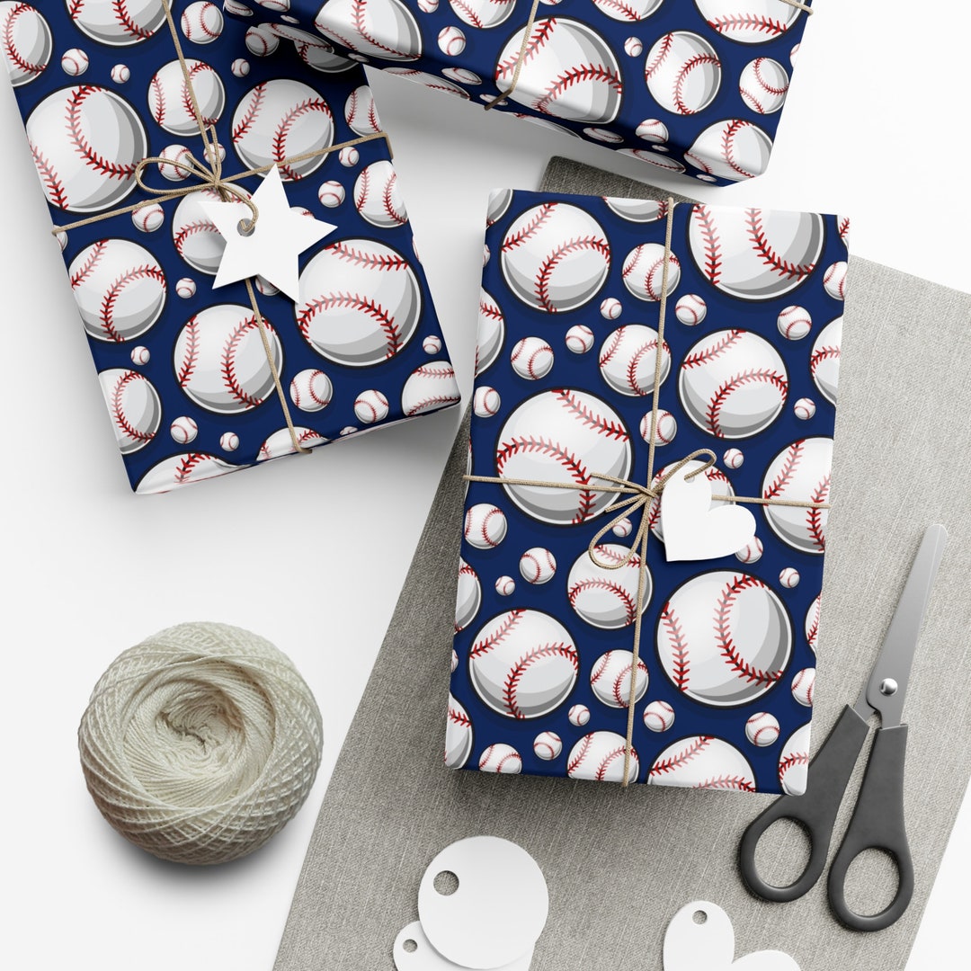 Baseball Wrapping Paper Roll American Baseball Baseball Etsy