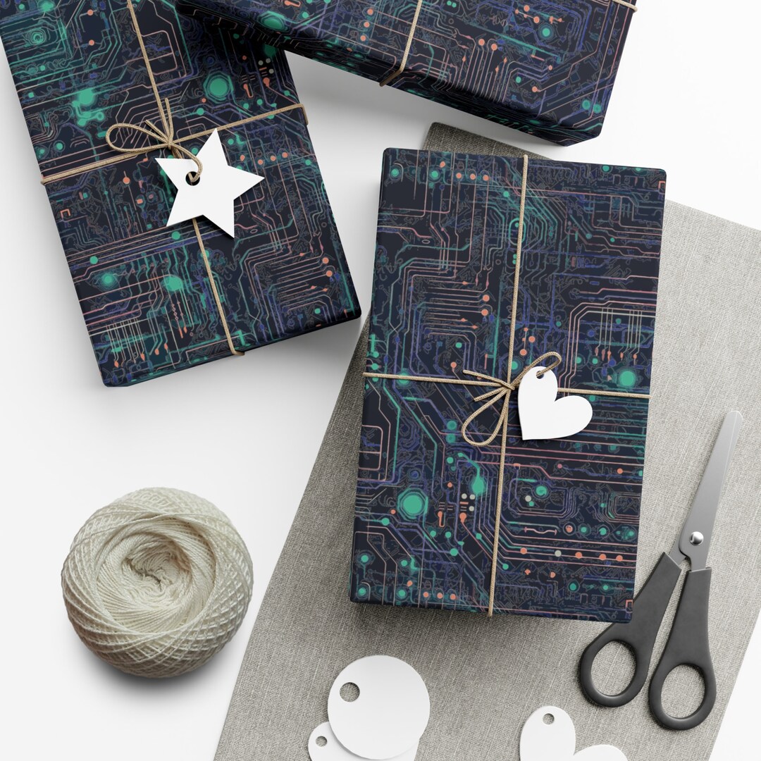 Circuit Board Wrapping Paper Tech Geek Gift Wrap Computer Geek Tech