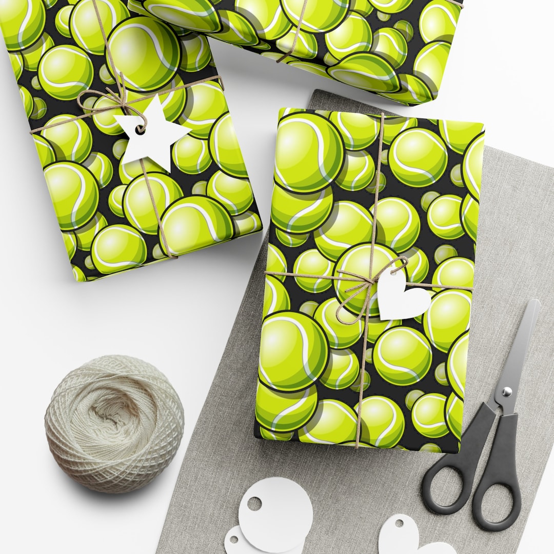 Tennis Ball Gift Wrap Tennis Wrapping Paper Sports Gift Wrap Sports