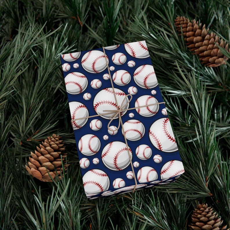 Baseball Wrapping Paper Roll American Baseball Baseball Etsy