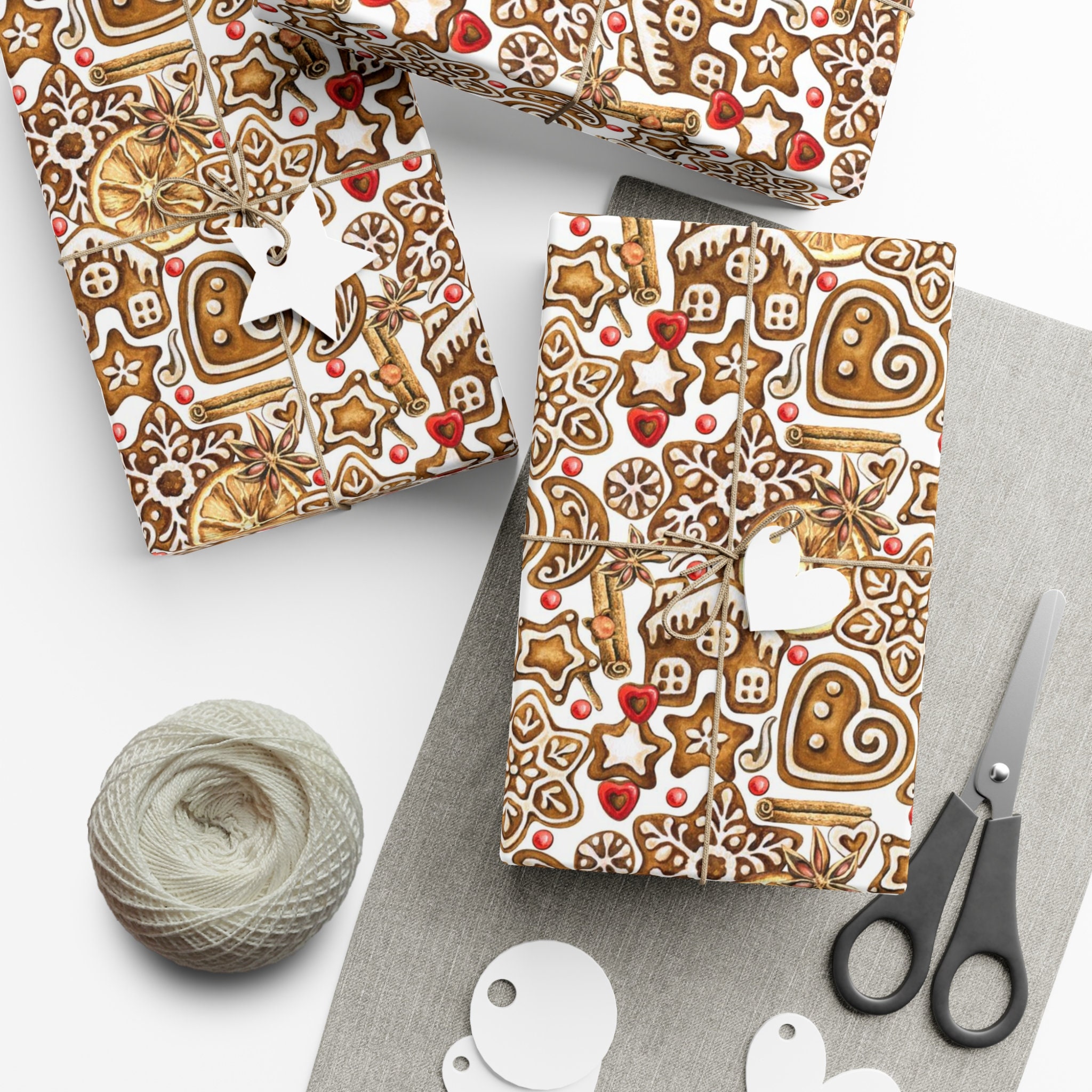 Gingerbread House Wrapping Paper Cozy Weather Gift Wrap Girl Wrapping Paper  Secret Santa Wrapping Paper Gift Wrap Christmas Tree 