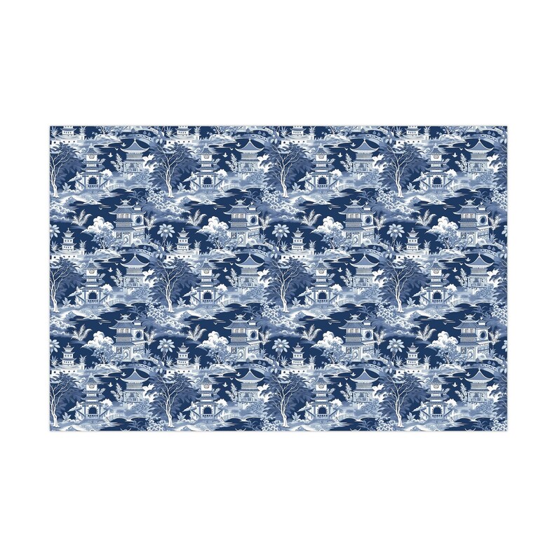 Blue and White Chinoiserie Wrapping Paper Elegant Luxury Etsy