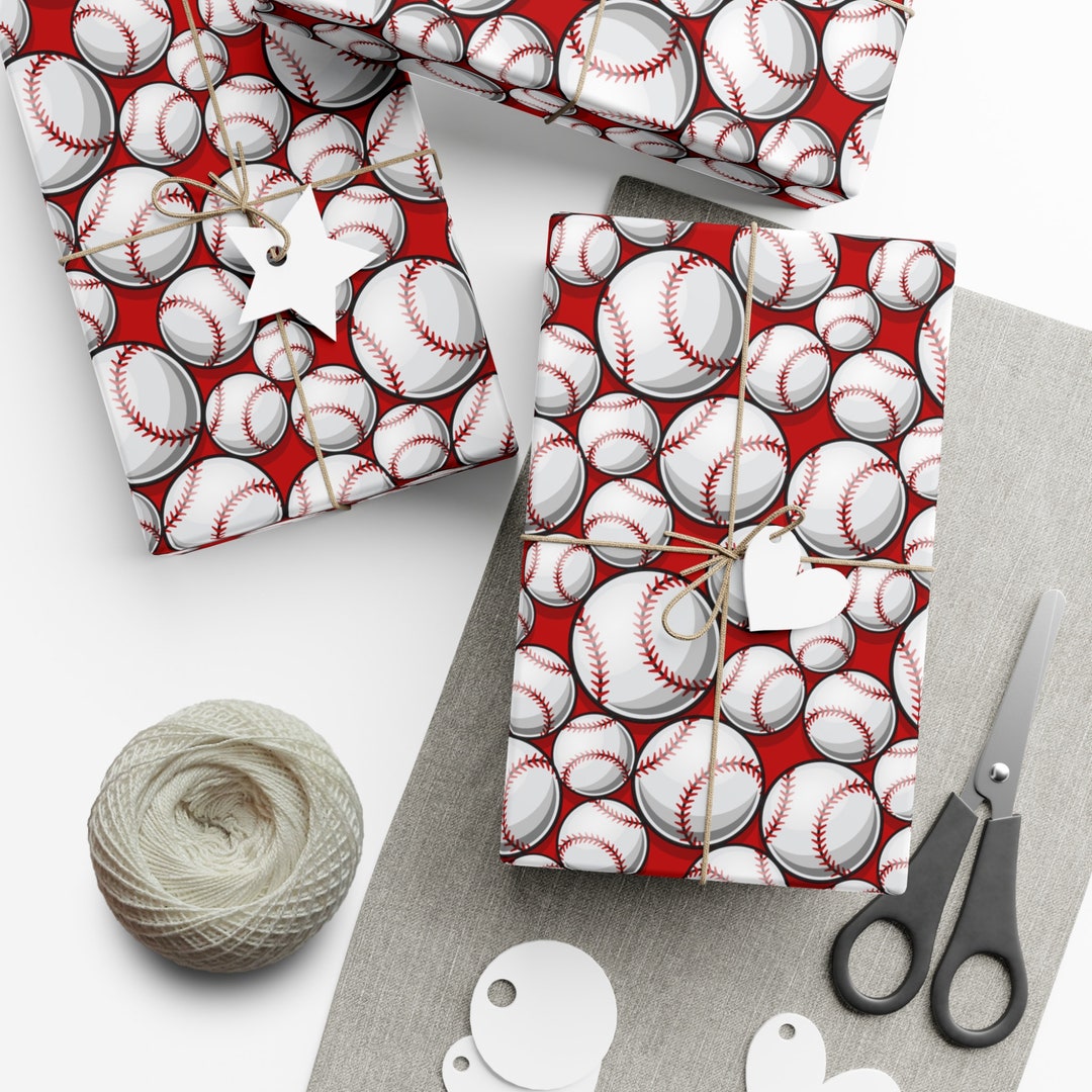 Baseball Wrapping Paper Roll American Baseball Baseball Etsy