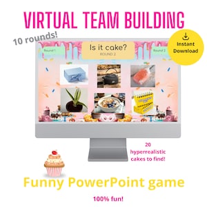 Virtual Team Building Game - Is This Cake? PowerPoint Game  - 10 Rounds - PowerPoint Party Game - Game For Work Team Building - Zoom Game