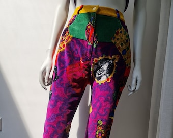 Gianni Versace Couture iconic print velvet jeans from the Autumn/Winter 1991 collection