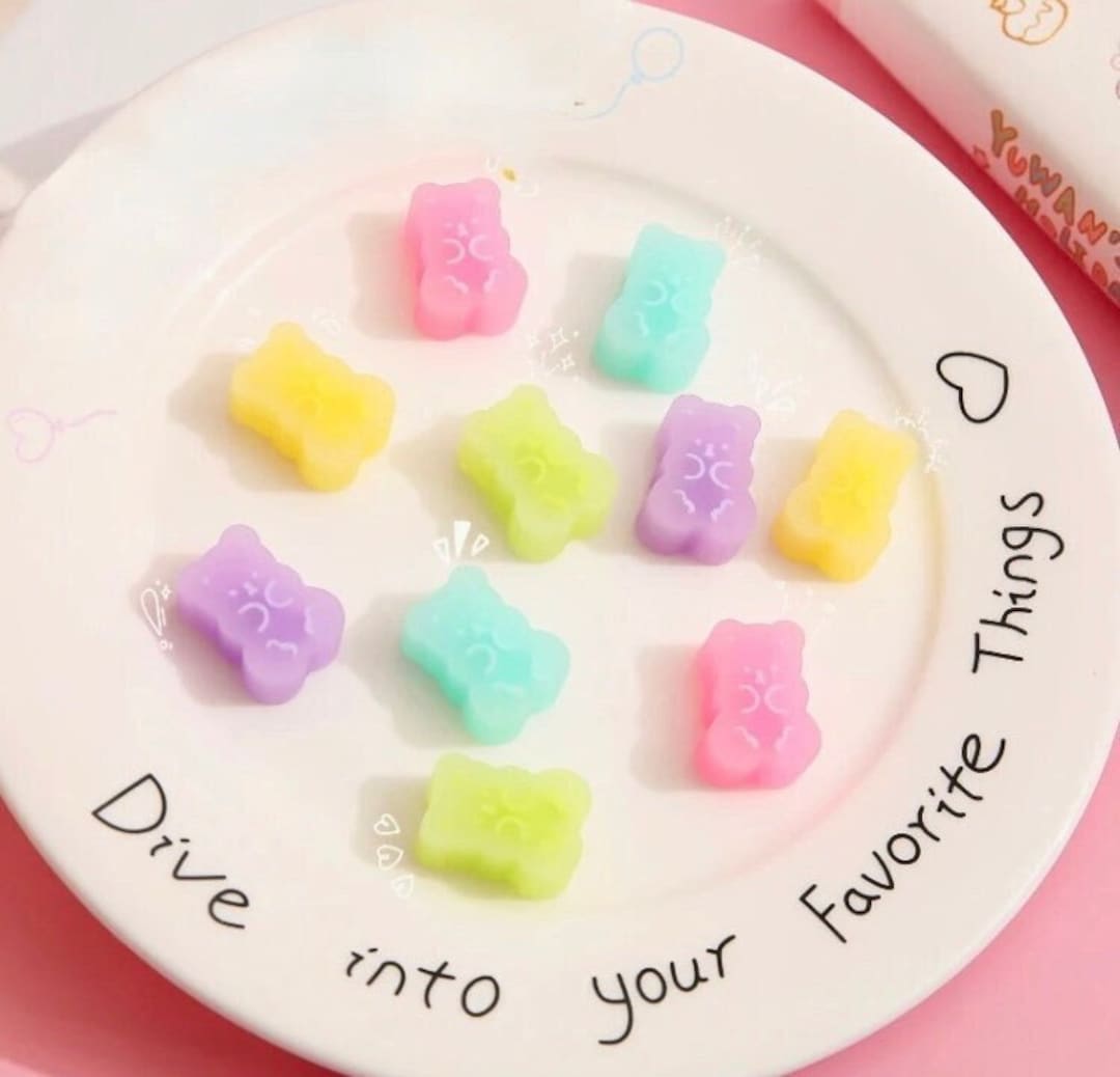Gummy Bear Erasers 5X Kawaii Pastel Rainbow Bear Candy Eraser Etsy