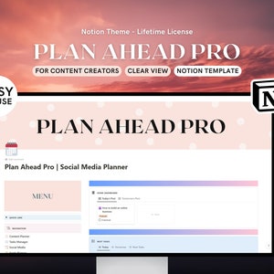 Plan Ahead Pro Notion Template | Social Media Planner