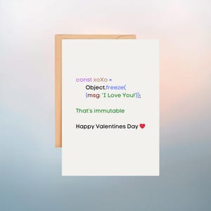 Lustige Codierungs-Valentinstagskarte - unveränderliches Liebes-Javarips-Wortspiel