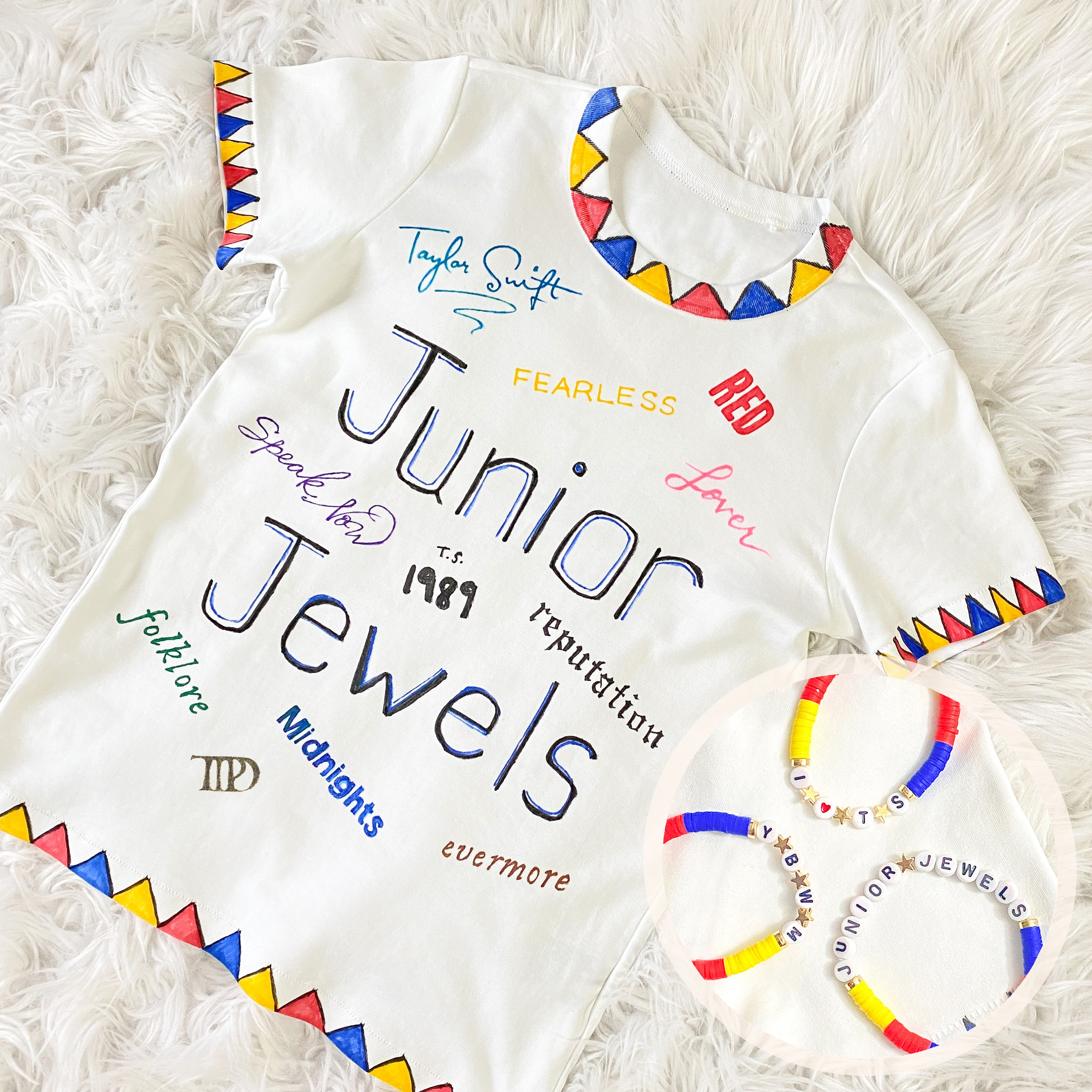 Customizable Junior Jewels You Belong With Me TS Inspired Shirt With Matching Friendship Bracelet Etsy