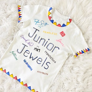 Customizable Junior Jewels You Belong With Me TS Inspired Shirt with Matching Friendship Bracelet Yes Album Names