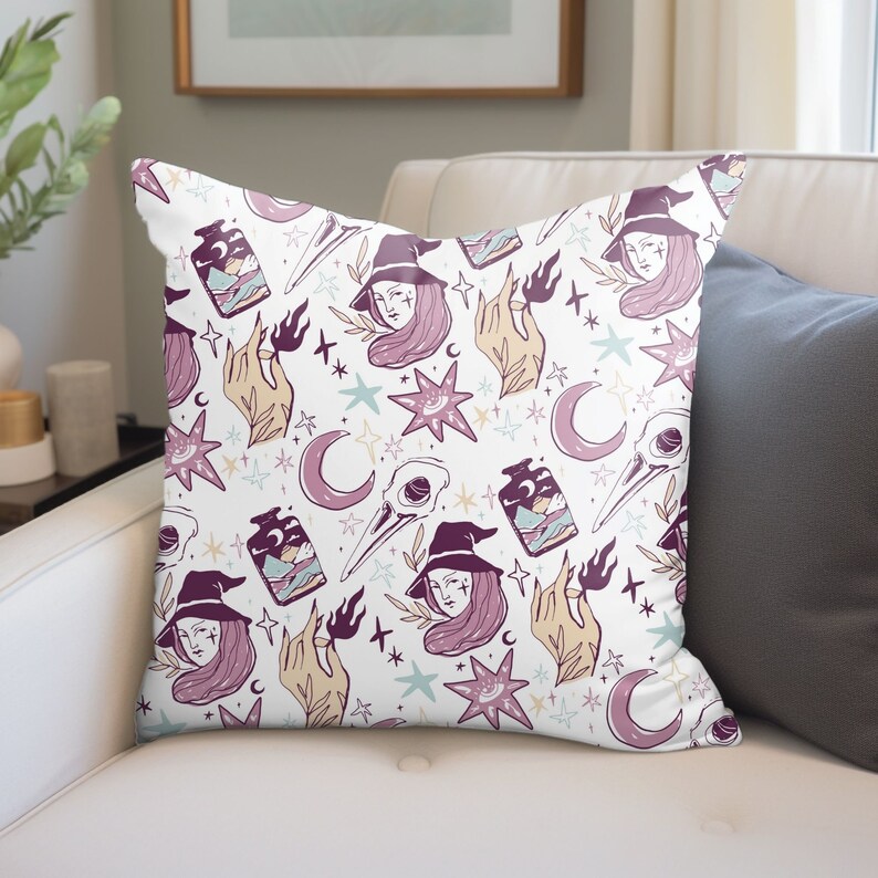 Celestial Witch Square Pillow, Witchcore Decor, Witchy Gift, Spiritual ...