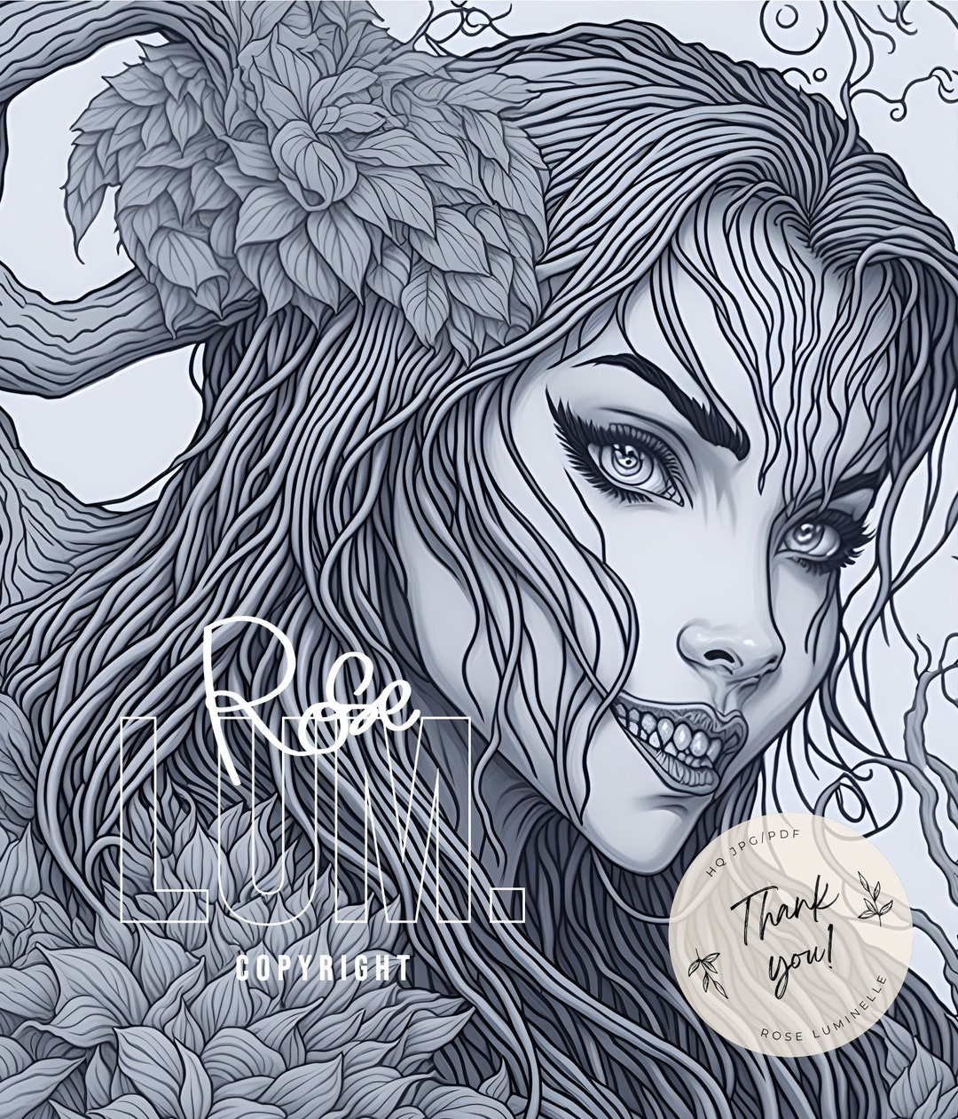 Venom Coloring Page for Adults Printable Coloring Grayscale Coloring ...