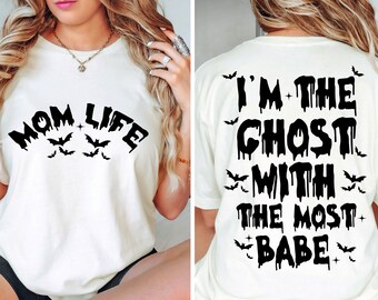 I'm the ghost with the most babe svg png, Retro Halloween SVG, Groovy Halloween svg, Funny Halloween png, Spooky mama svg, Sublimation