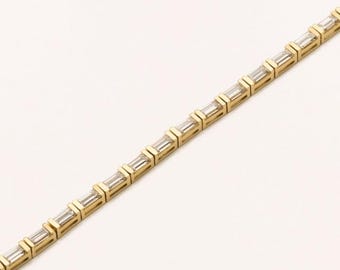 Bracciale tennis baguette in argento 925: delicato bracciale con zirconi cubici