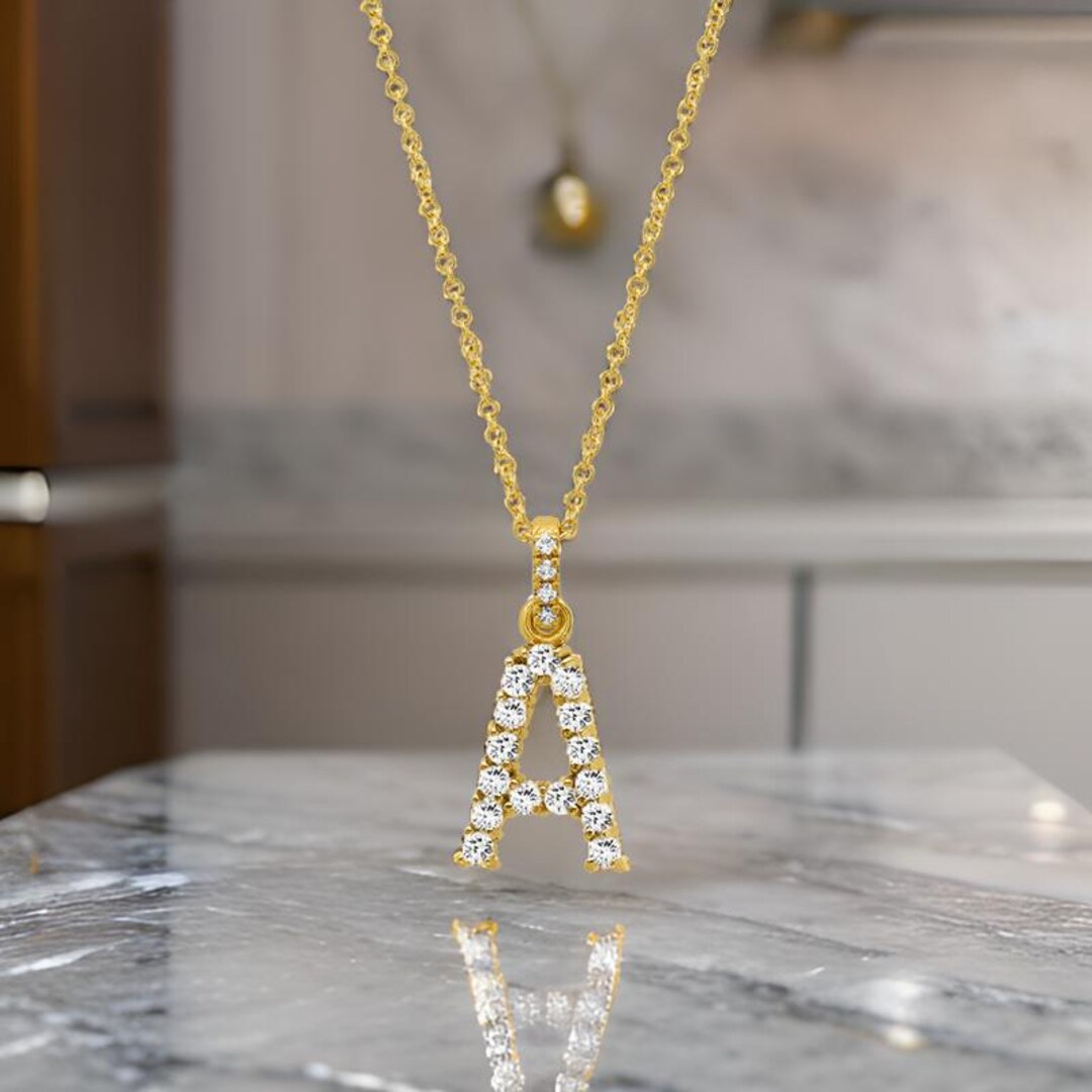 925 Silver White Zirconia Alphabet Jewelry,white Zirconia Name Necklace ...