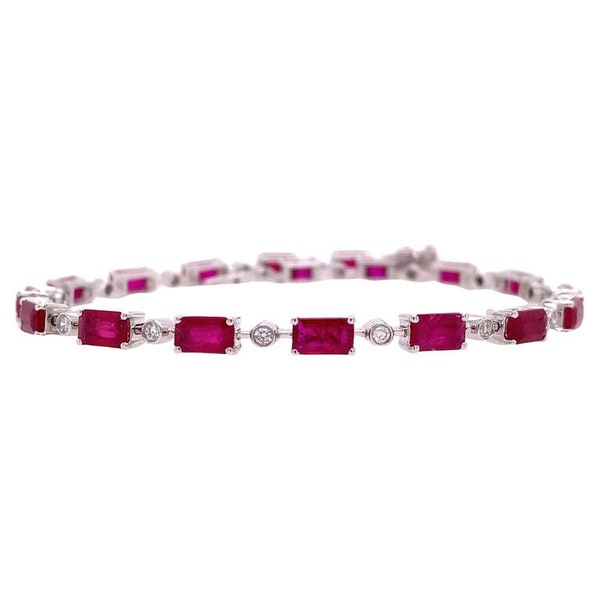 Lab Ruby Tennis Bracelet Etsy