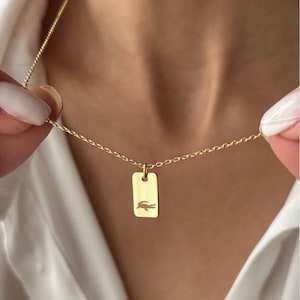 925 Silver Geometric Crocodile Necklace,925 Silver Jewelry,Alligator Necklace,14K Gold Plated,Wild Animal Jewelry Pendant Boyfriend Necklace