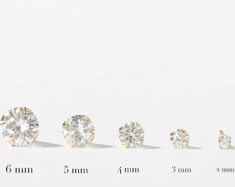 925 Silver White Topaz Stud Earrings: Minimalist CZ Flat Back