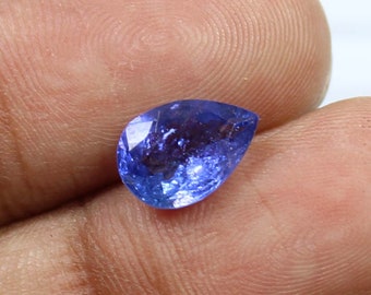 Natural Pear Cut Tanzanite Gemstone, December Birthstone (2.10 Cts, 7x10x4 mm)