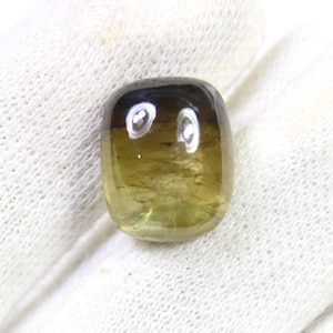 15.5 Cts Natural Bi-Color Tourmaline Cabochon, Cushion Shape Loose Stone, 15.8x12.8 MM Gemstone, Genuine October Birthstone Jewelry Supply