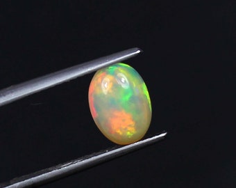 Opal Gemstone, Natural Ethiopian Fire Play Opal, Multi Color Opal, Loose Stone, Opal Cabochon, Oval Polished Cabs, Opal Crystal Stone,