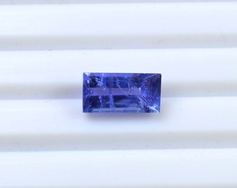 Faceted Tanzanite Gemstone – Handmade Baguette Cut, 2.20 Cts