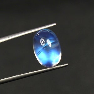AAA Moonstone Gemstone, Rainbow Moonstone Cabochon, Blue Fire Play Moonstone, Smooth Cabs, Oval Shape, Flashy Loose Gemstone For Jewelry