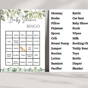 We Can Bearly Wait Baby Shower Editable Bingo Game, Party Decoration, Boho Teddy Bear, Digital Printable Template Bundle, BSG006