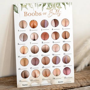 Gender Neutral Teddy Bear Baby Shower Boobs or Butts Game, Baby Shower Game, Party Decoration, Editable Digital Printable Template, BSG007