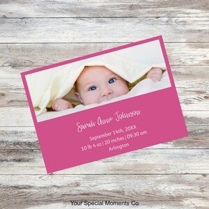 Foto geboortekaartje bedankkaart, afdrukbare foto geboortekaart, baby shower bedankkaart, minimalistisch, instant download, aanpasbaar