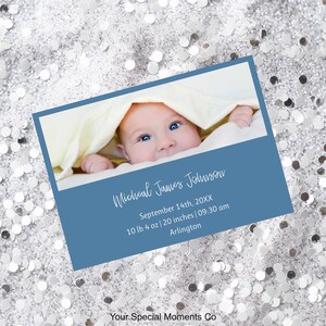 Pasgeboren geboortekaartje bedankkaart, afdrukbare foto geboortekaart, baby shower bedankkaart, minimalistisch, instant download aanpasbaar