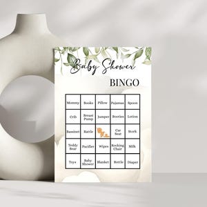 Editable Gender Neutral Baby Shower Bingo Game, Party Decor, Brown Boho Balloons, Digital Template Bundle, BSG001