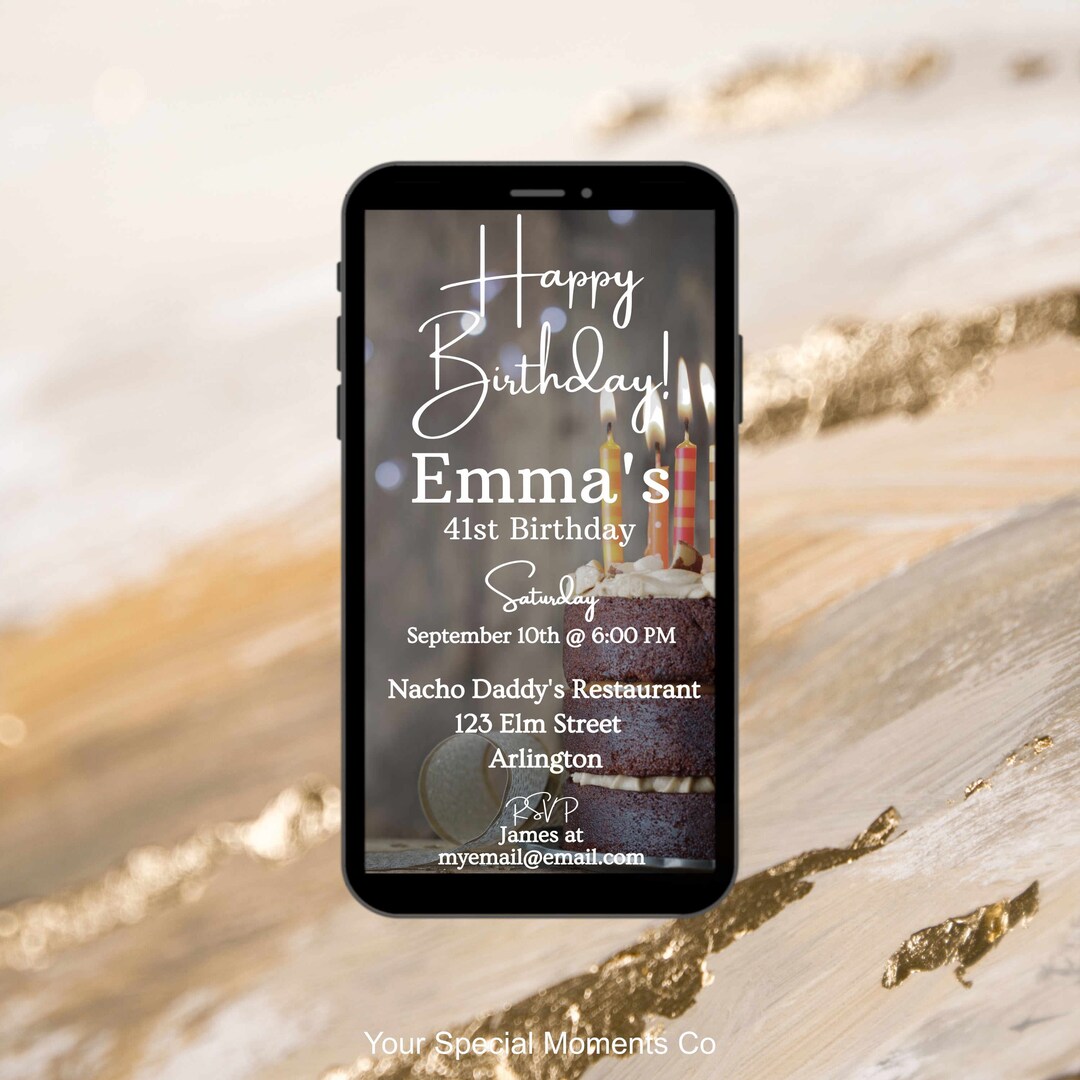 Mobile Happy Birthday Party E-invitation, Electronic Party Announcement ...