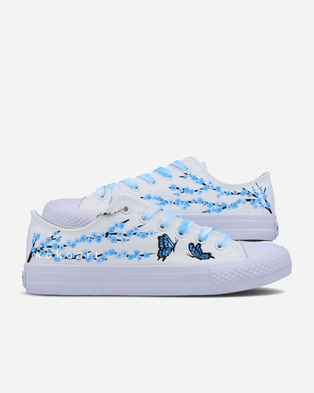 Butterfly Floral Print Canvas Shoes