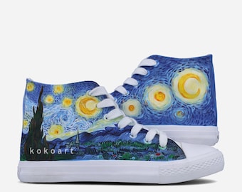 Sterrennacht Van Gogh Handgeschilderde schoenen