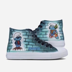 Official The Smurfs Hand painted shoes