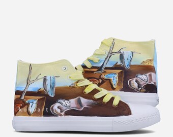 Salvador Dali Handbemalte Segeltuchschuhe, abstrakte Kunst, anpassbar