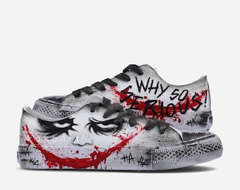 Hand PAINTED canvas shoes Why so Serious